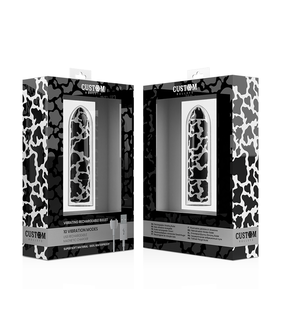 CUSTOM BULLETS - PERSONNALISÉS RECHARGEABLE VACHE 10 INTENSITIES