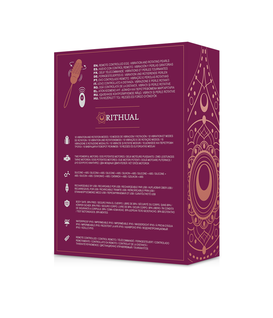 RITHUAL - SITA HUEVO CONTROL REMOTO ROTACIÓN DE PERLAS + VIBRACIÓN