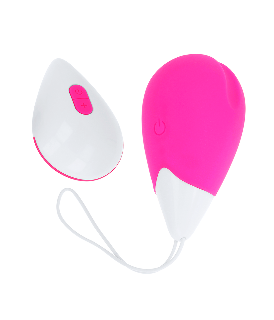 OHMAMA - OVO VIBRANTE 10 MODOS ROSA E BRANCO