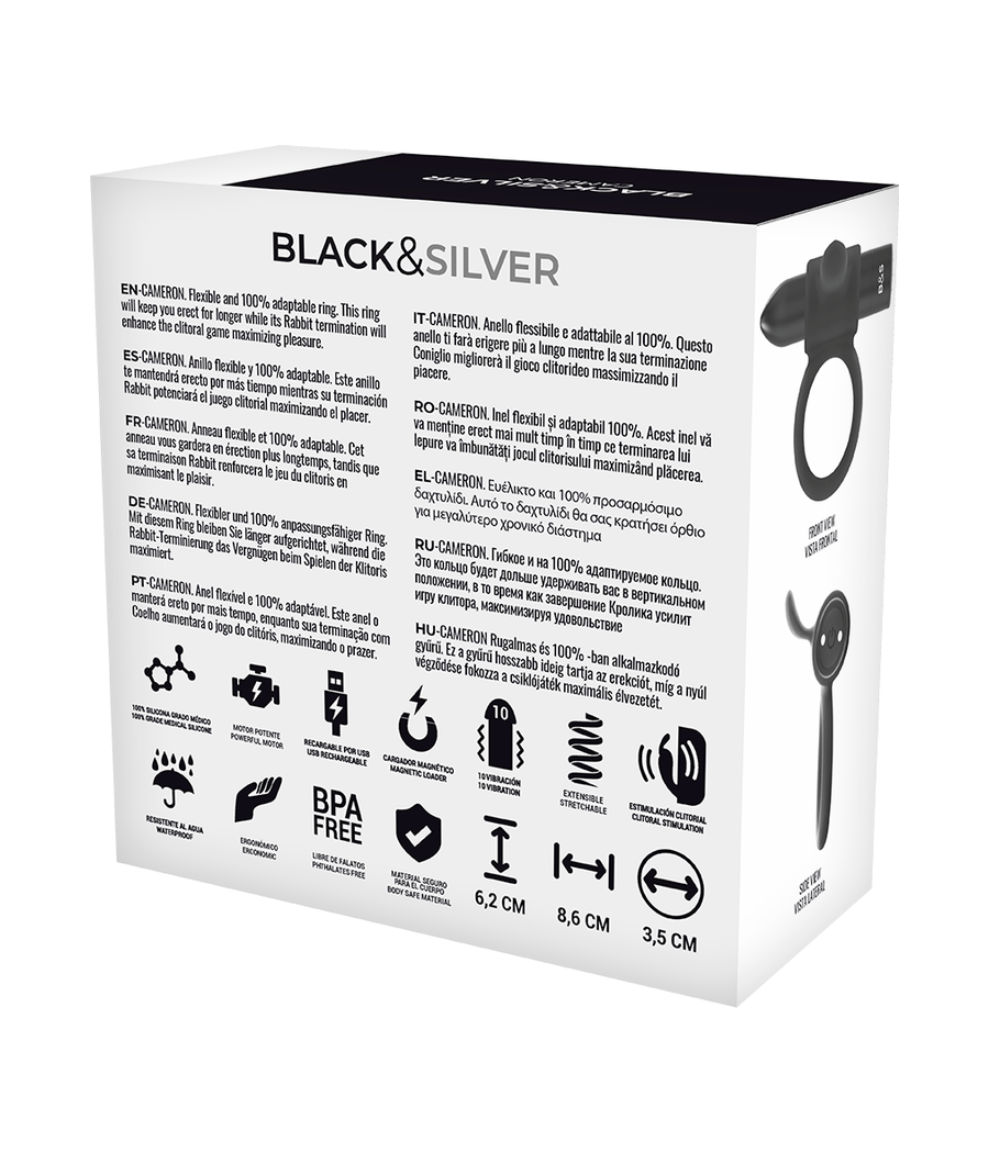 BLACK&SILVER - COCKRING À TÉLÉCOMMANDE CAMERON WATCHME