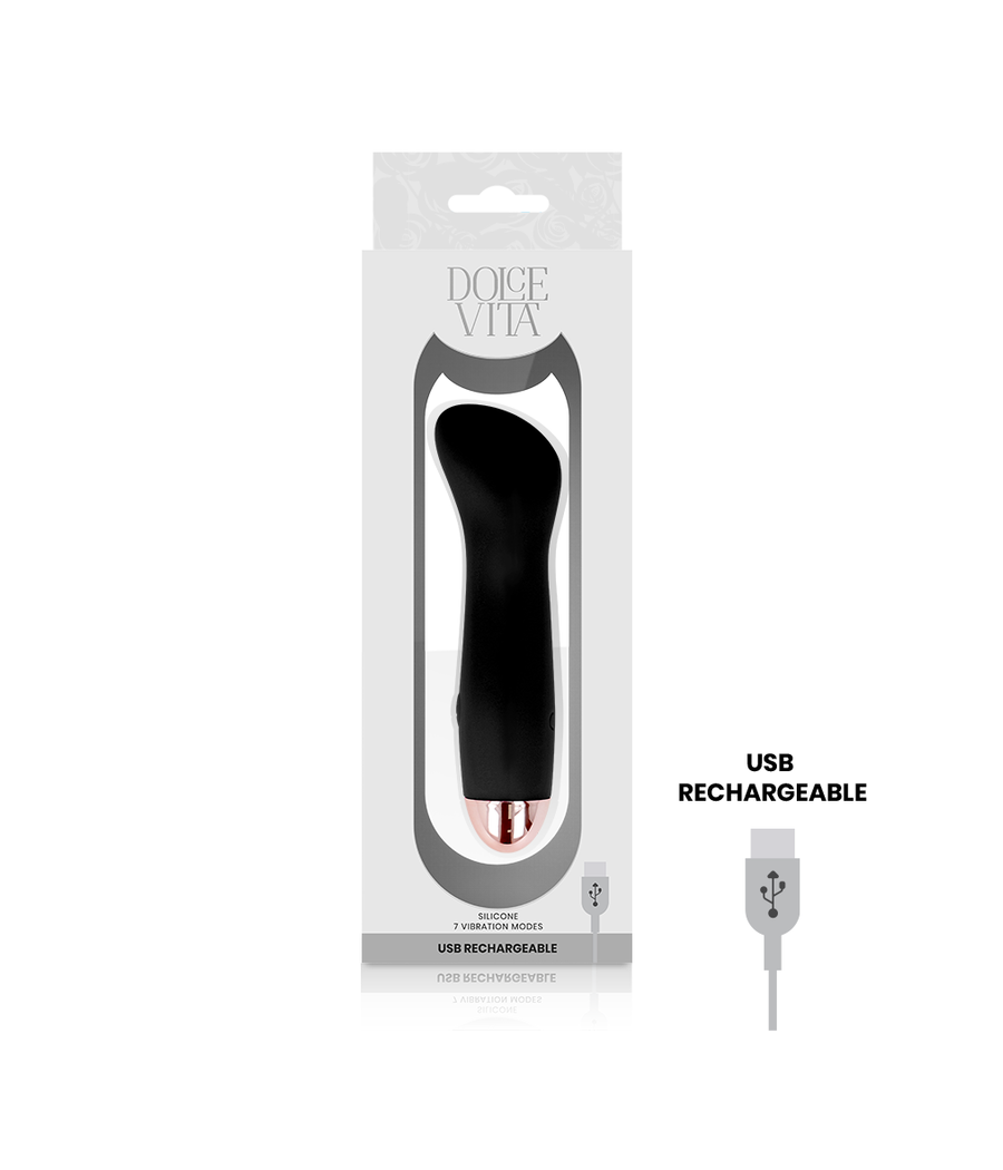 DOLCE VITA - VIBRATEUR RECHARGEABLE ONE NOIR 7 VITESSES