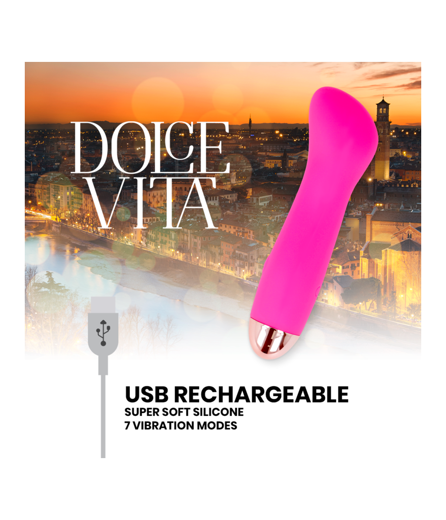 DOLCE VITA - VIBRATEUR RECHARGEABLE ONE ROSE 7 VITESSES