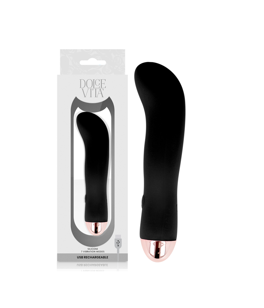 DOLCE VITA - VIBRATORE RICARICABILE DUE NERO 7 VELOCITÀ