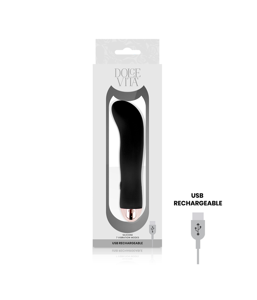 DOLCE VITA - VIBRATORE RICARICABILE DUE NERO 7 VELOCITÀ