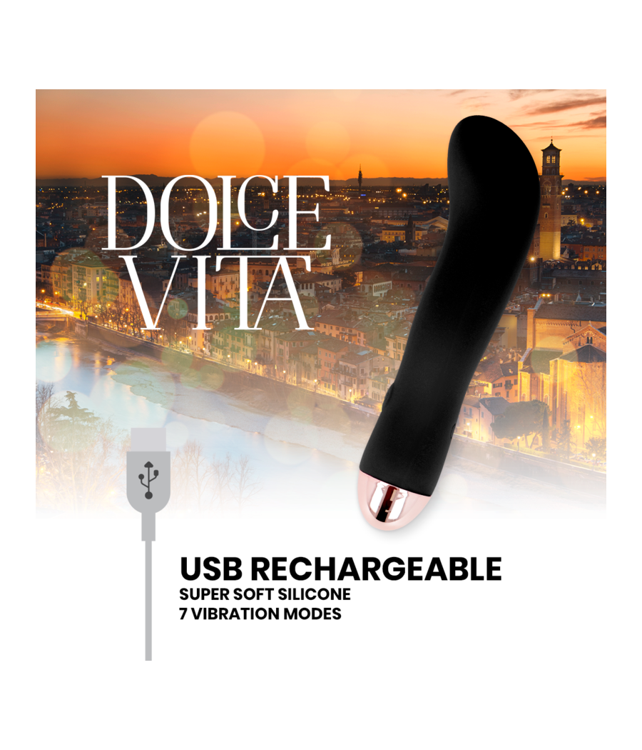 DOLCE VITA - RECHARGEABLE VIBRATOR TWO BLACK 7 SPEED