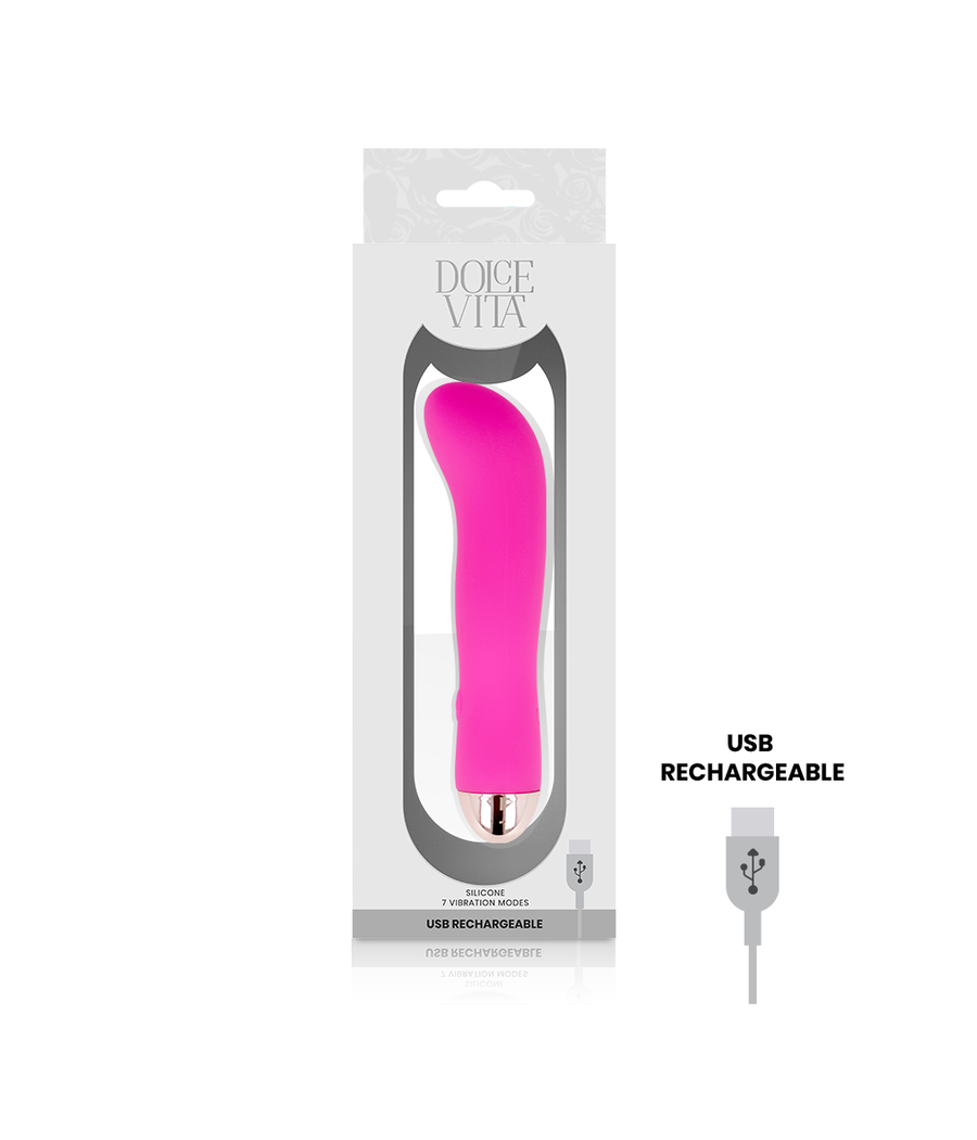 DOLCE VITA - AUFLADBARER VIBRATOR ZWEI ROSA 7 GESCHWINDIGKEITEN