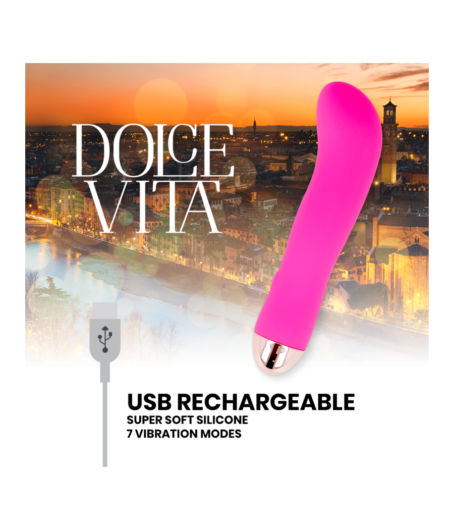 DOLCE VITA - VIBRADOR RECARREGÁVEL DUAS VELOCIDADES PINK 7
