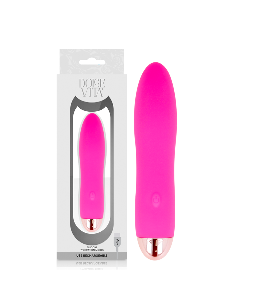 DOLCE VITA - VIBRADOR RECARGABLE FOUR ROSA 7 VELOCIDADES