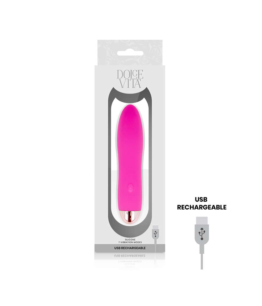 DOLCE VITA - VIBRADOR RECARGABLE FOUR ROSA 7 VELOCIDADES