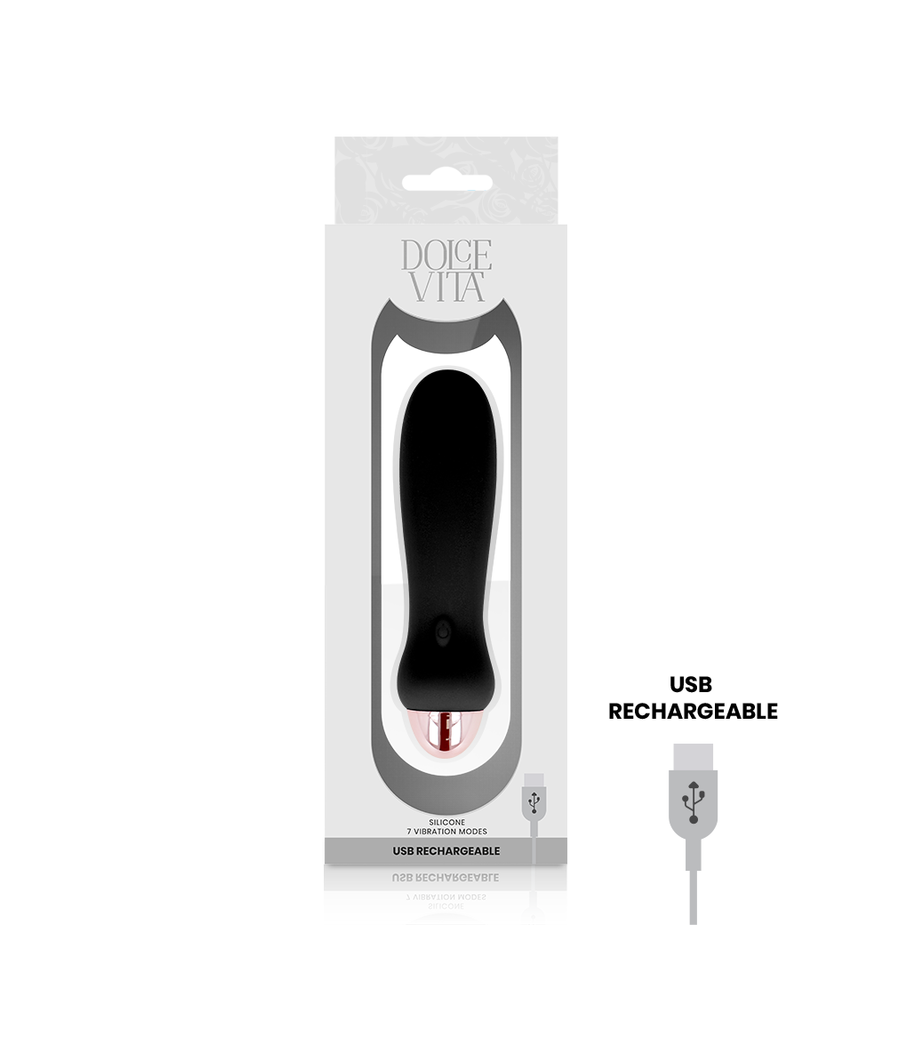 DOLCE VITA - VIBRADOR RECARGABLE FIVE NEGRO 7 VELOCIDADES