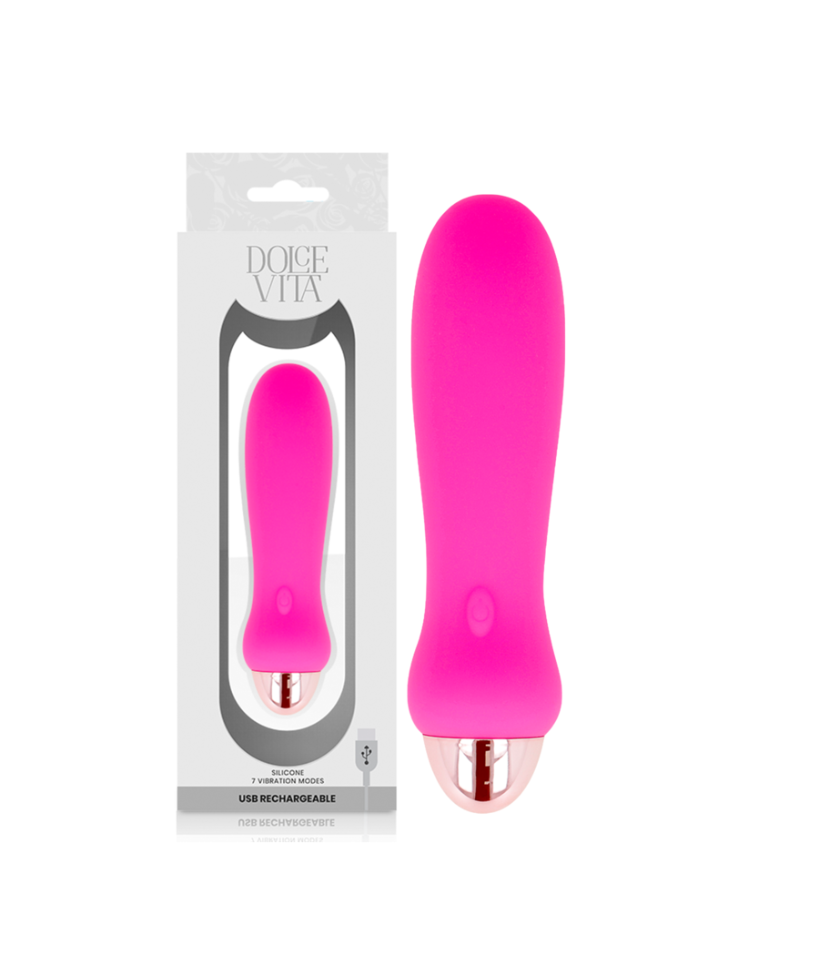 DOLCE VITA - AUFLADBARER VIBRATOR FÜNF ROSA 7 GESCHWINDIGKEITEN