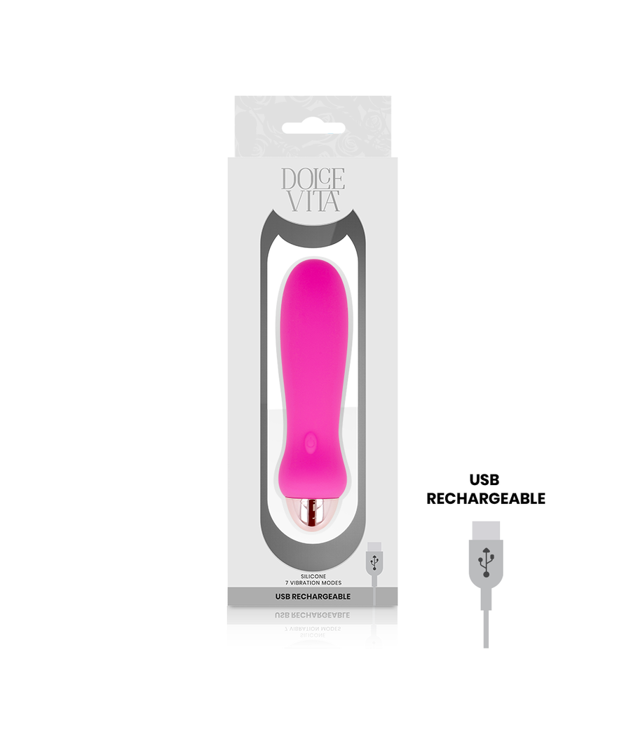 DOLCE VITA - AUFLADBARER VIBRATOR FÜNF ROSA 7 GESCHWINDIGKEITEN