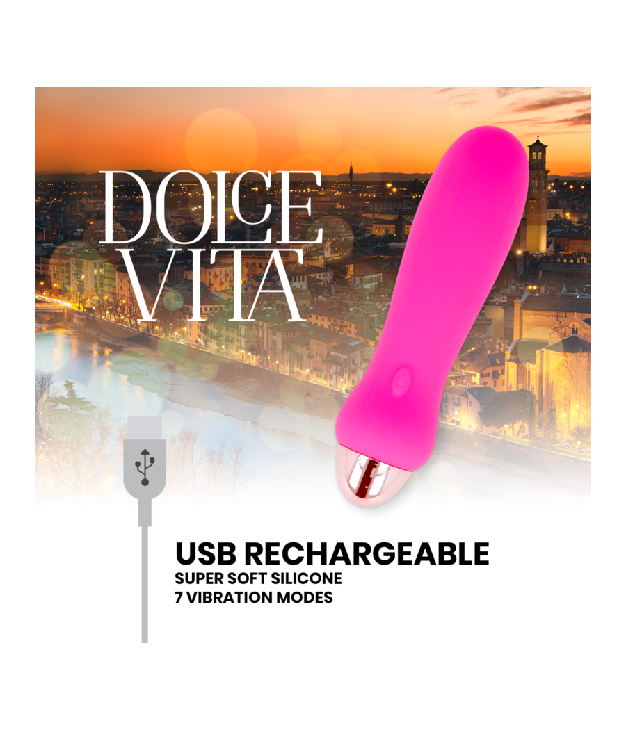 DOLCE VITA - VIBRADOR RECARGABLE FIVE ROSA 7 VELOCIDADES
