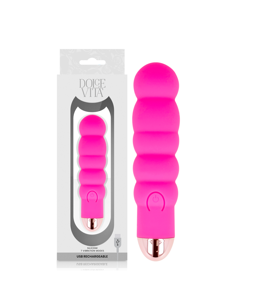 DOLCE VITA - VIBRATEUR RECHARGEABLE SIX ROSE 7 VITESSES