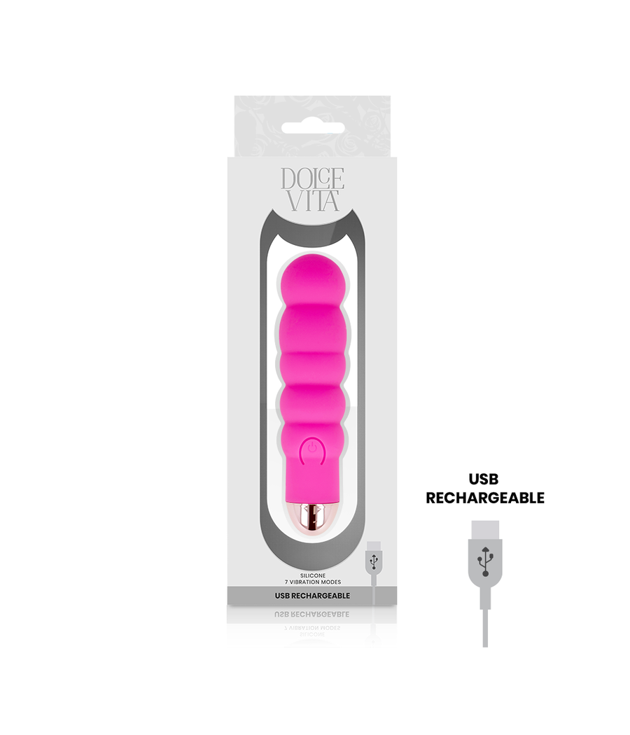 DOLCE VITA - VIBRADOR RECARREGÁVEL SEIS PINK 7 VELOCIDADES
