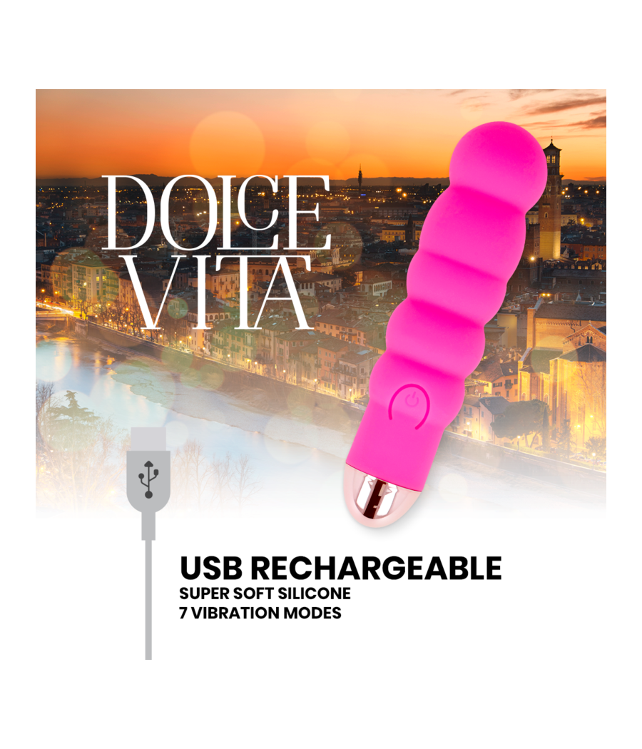 DOLCE VITA - VIBRADOR RECARGABLE SIX ROSA 7 VELOCIDADES