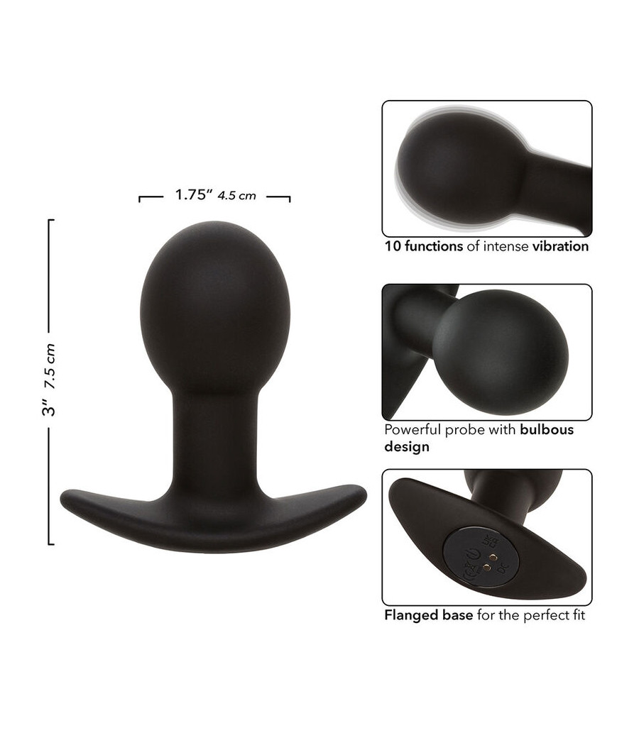 CALEXOTICS - ROCK BOTTOM ANAL PLUG 10 VIBRAZIONI SILICONE NERO