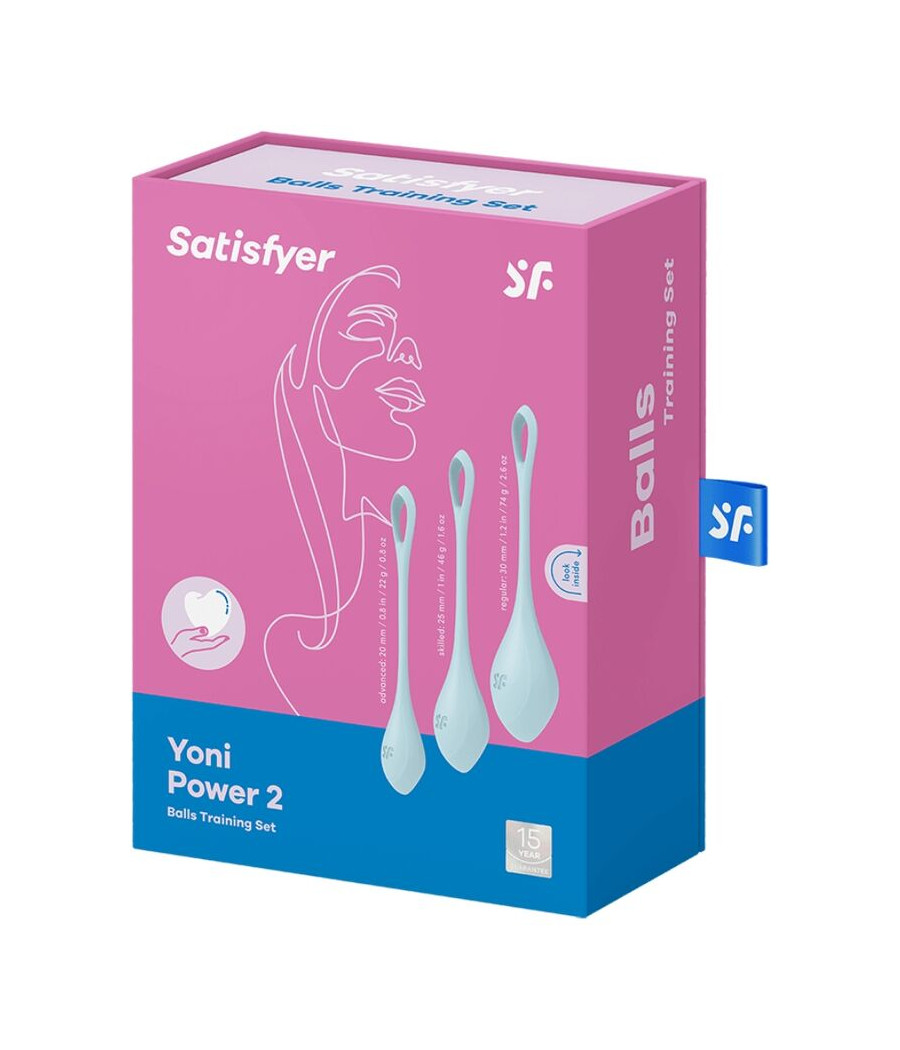 SATISFYER - ENSEMBLE ENTRAÎNEMENT YONI POWER 2 BLEU