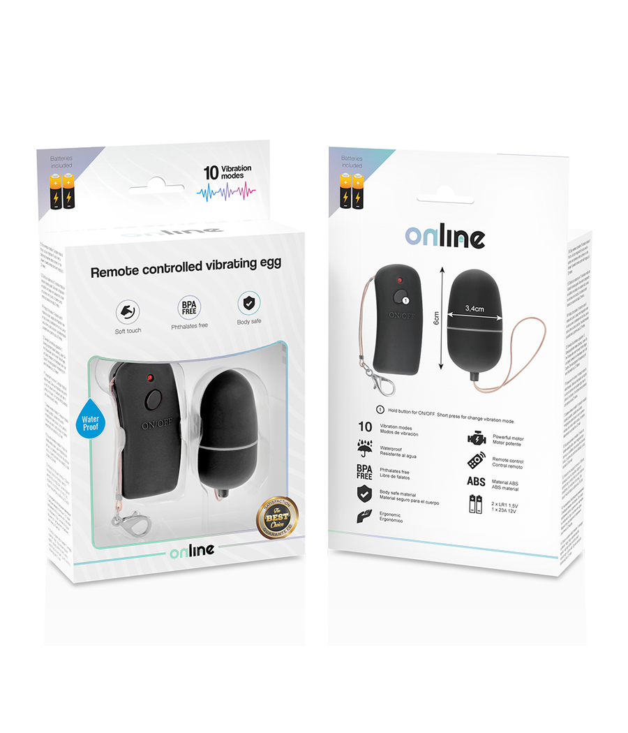 ONLINE - REMOTE CONTROLLED VIBRATING EGG BLACK