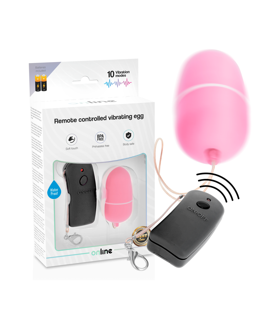 ONLINE - OEUF VIBRANT AVEC TÉLÉCOMMANDE ROSE