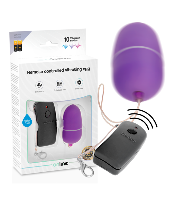 ONLINE - HUEVO VIBRADOR CON MANDO CONTROL REMOTO LILA