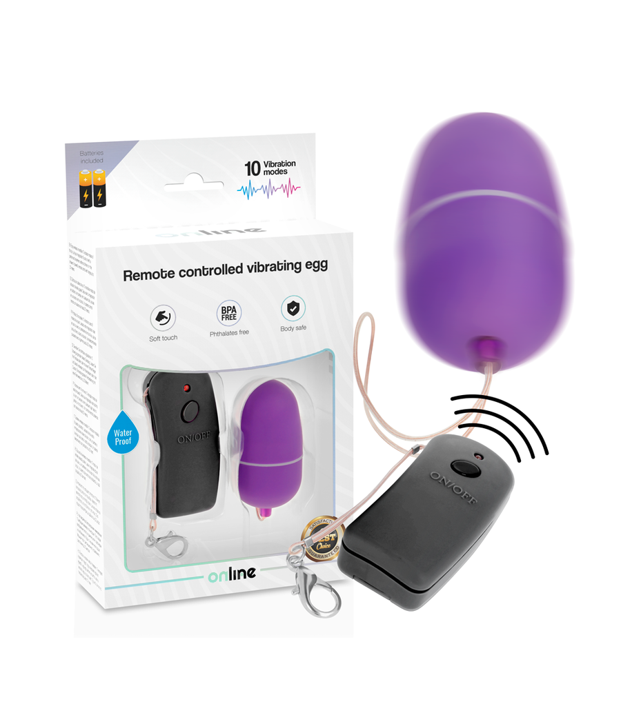 ONLINE - OEUF VIBRANT AVEC TÉLÉCOMMANDE LILAS