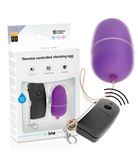 ONLINE - HUEVO VIBRADOR CON MANDO CONTROL REMOTO LILA