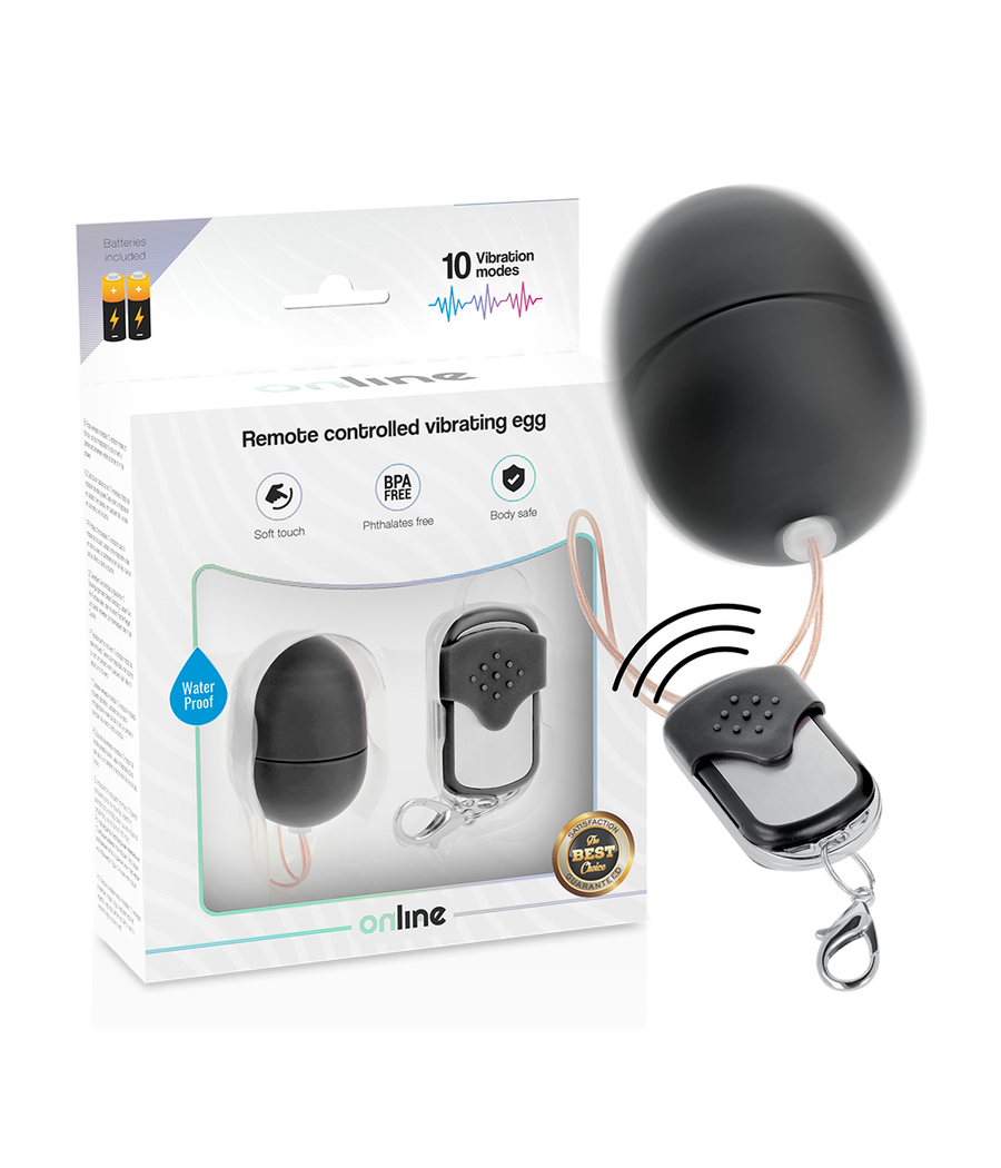 ONLINE - OEUF VIBRANT TÉLÉCOMMANDE S NOIR