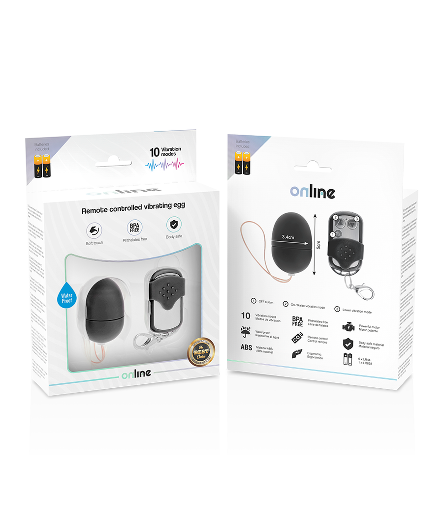 ONLINE - OEUF VIBRANT TÉLÉCOMMANDE S NOIR