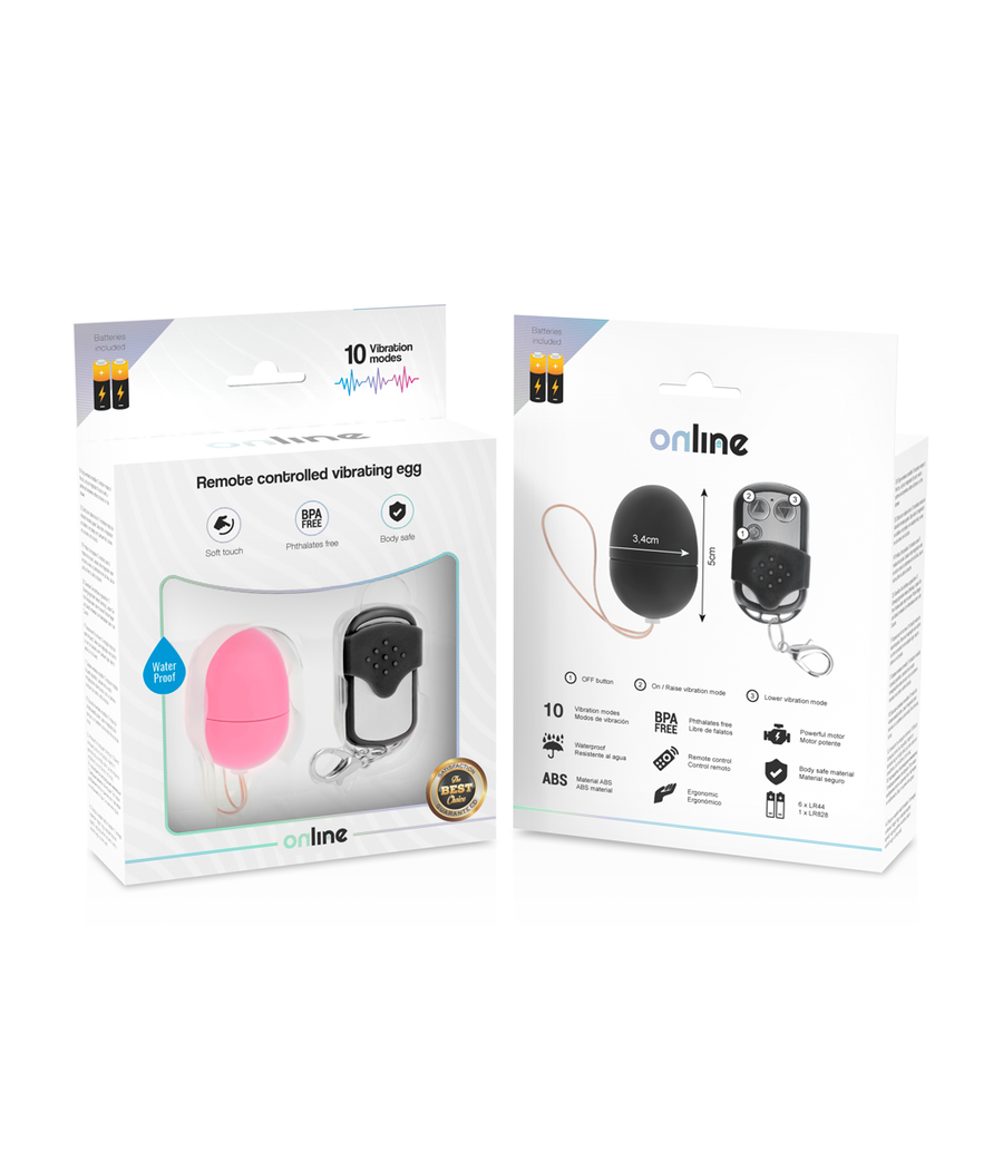 ONLINE - OVO VIBRANTE COM CONTROLE REMOTO S ROSA