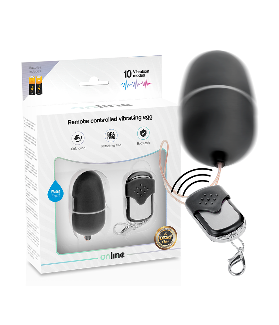 ONLINE - OVO VIBRANTE COM CONTROLE REMOTO M PRETO