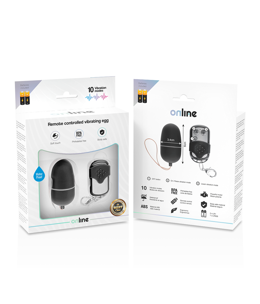 ONLINE - OEUF VIBRANT TÉLÉCOMMANDE M NOIR