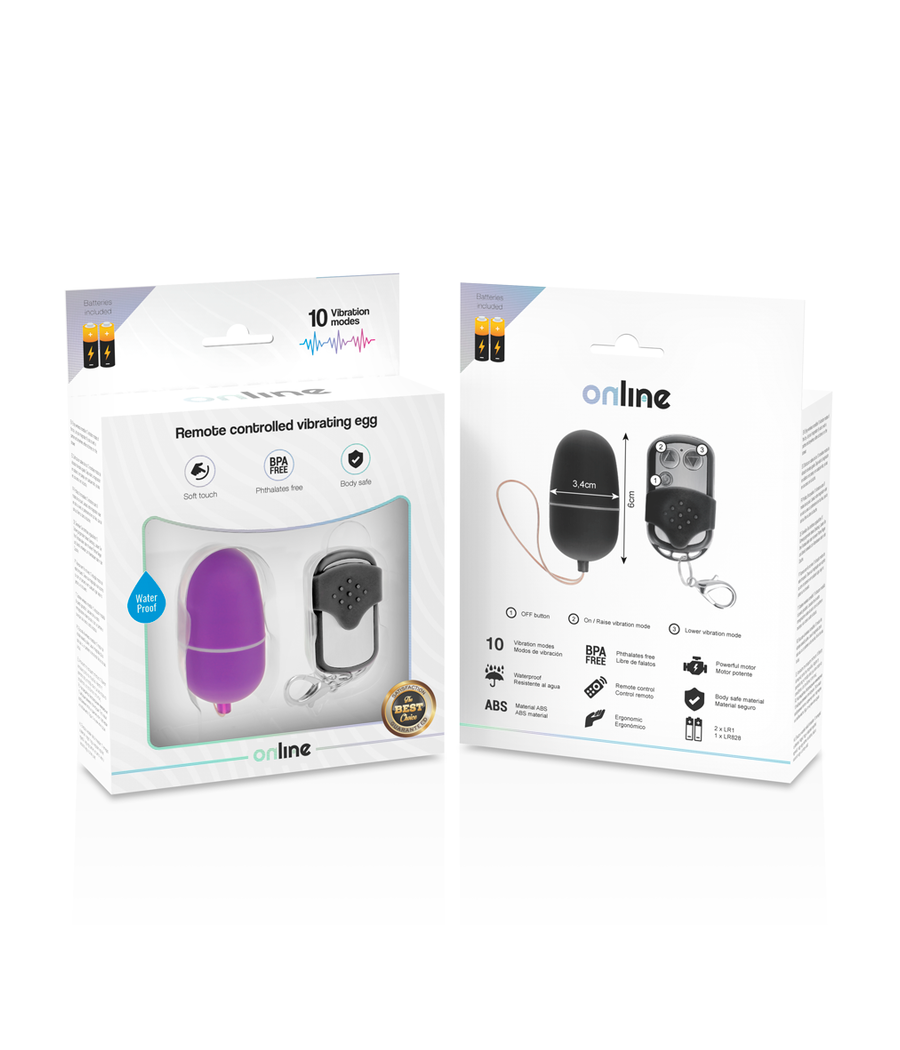 ONLINE - OVO VIBRANTE COM CONTROLE REMOTO M LILAC