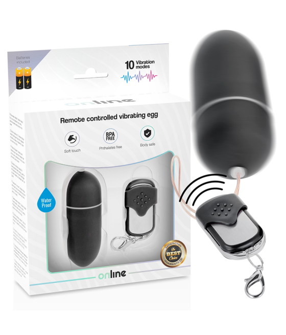 ONLINE - OVO VIBRANTE COM CONTROLE REMOTO L PRETO