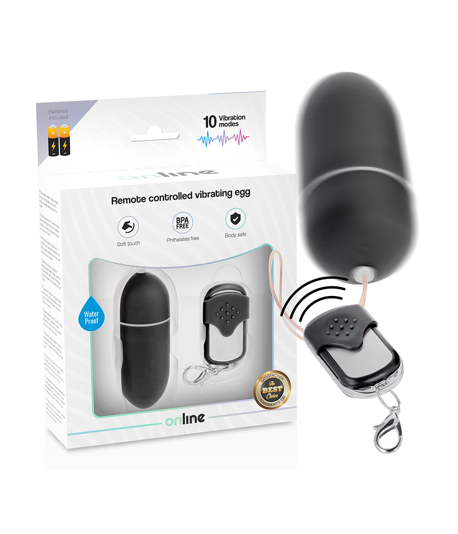 ONLINE - HUEVO VIBRADOR CONTROL REMOTO L NEGRO