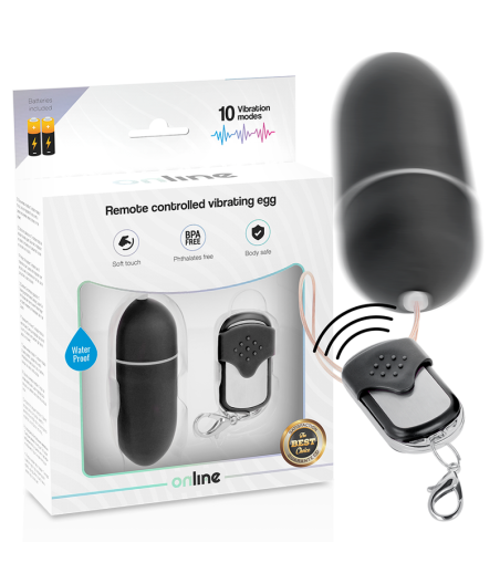 ONLINE - OVO VIBRANTE COM CONTROLE REMOTO L PRETO