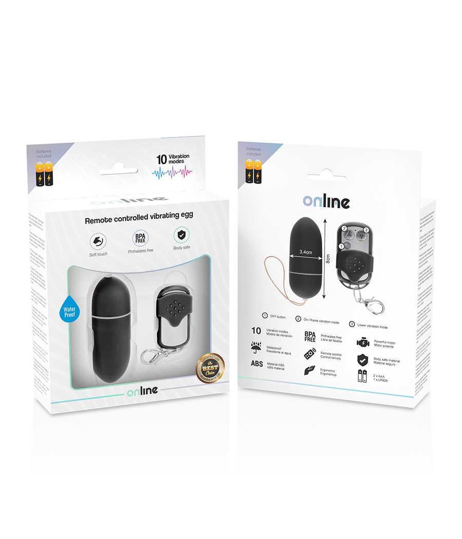 ONLINE - OEUF VIBRANT TÉLÉCOMMANDE L NOIR