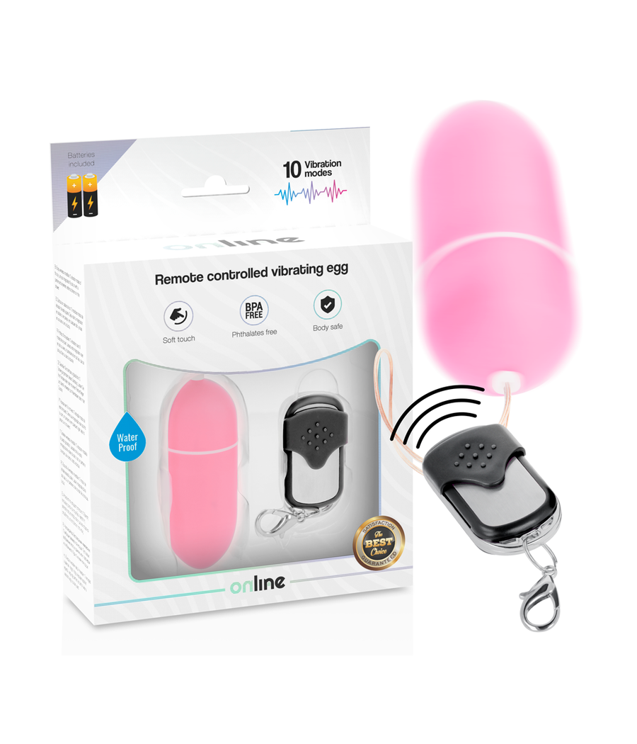 ONLINE - OEUF VIBRANT TÉLÉCOMMANDE L ROSE