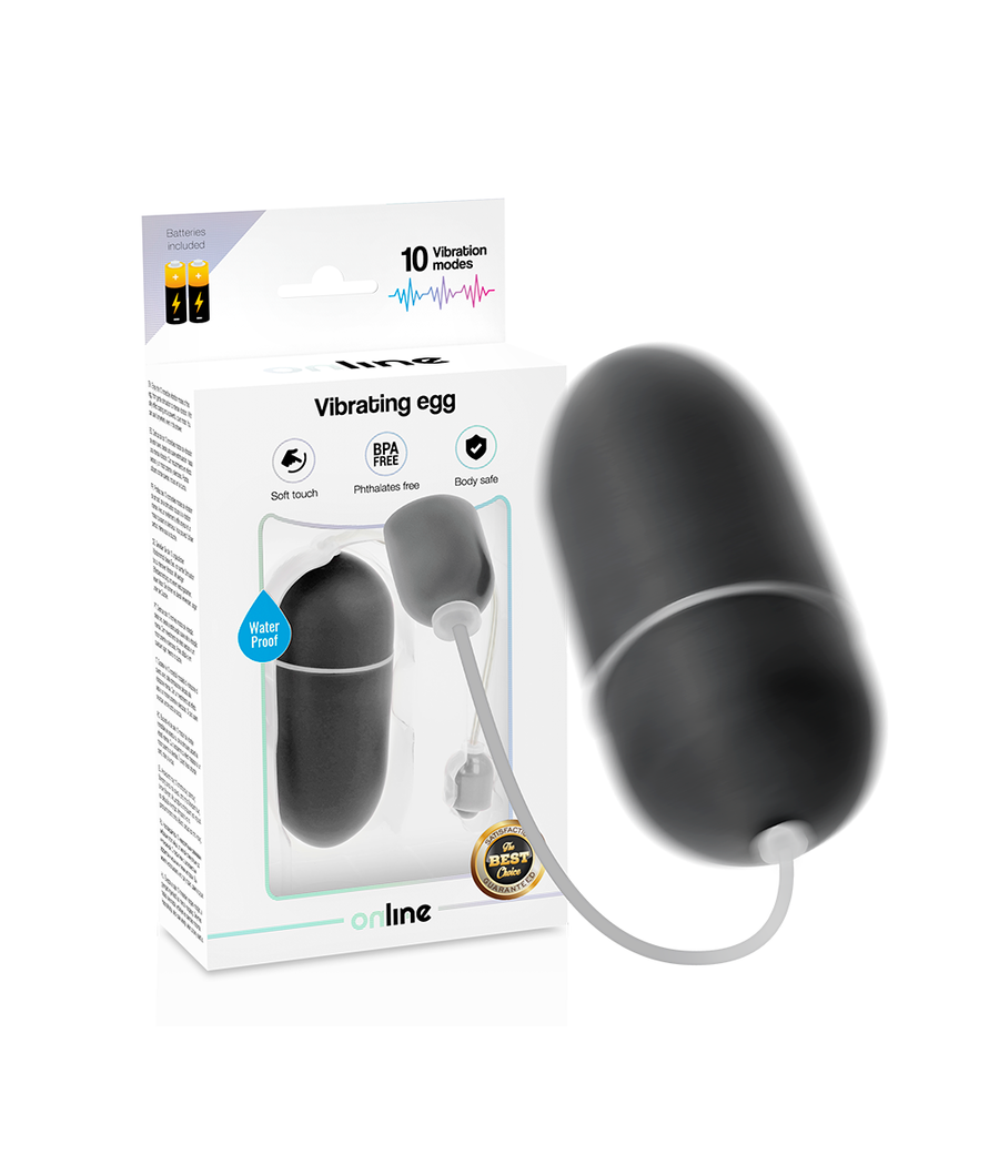 ONLINE - HUEVO VIBRADOR WATERPROOF NEGRO
