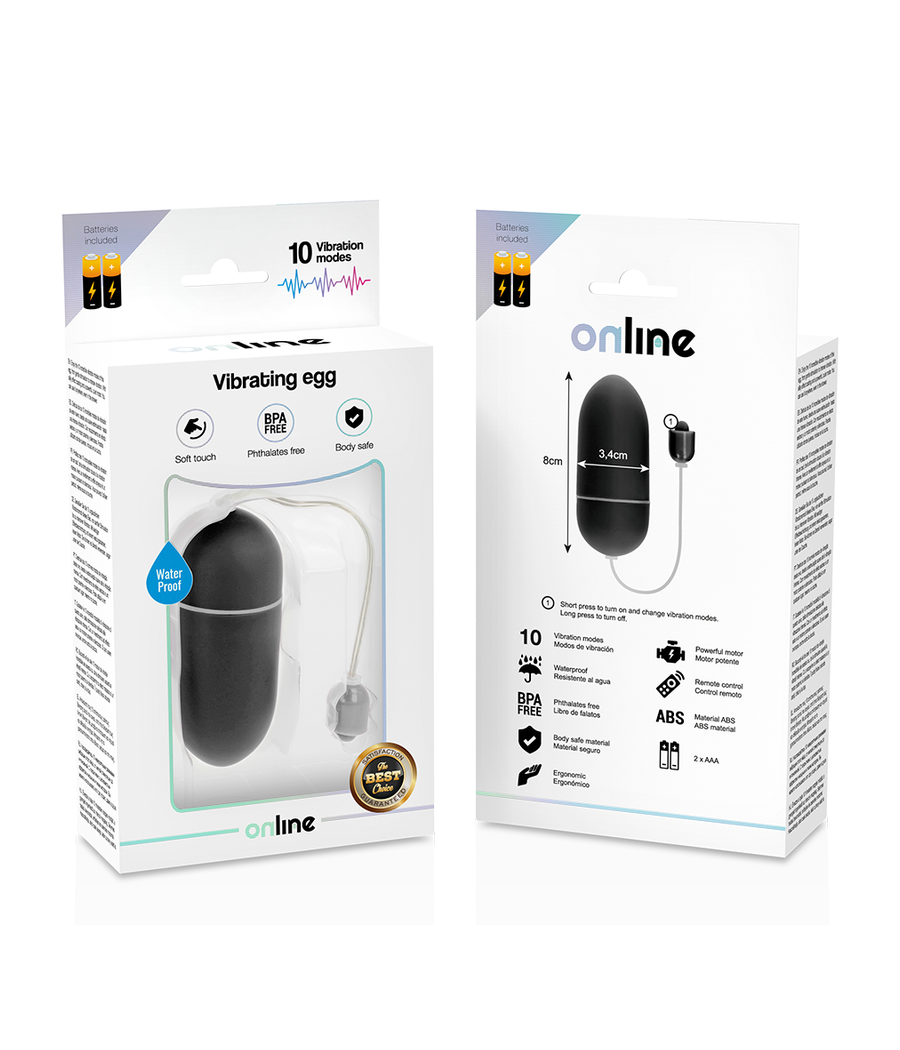 ONLINE - OVO VIBRANTE PRETO IMPERMEVEL