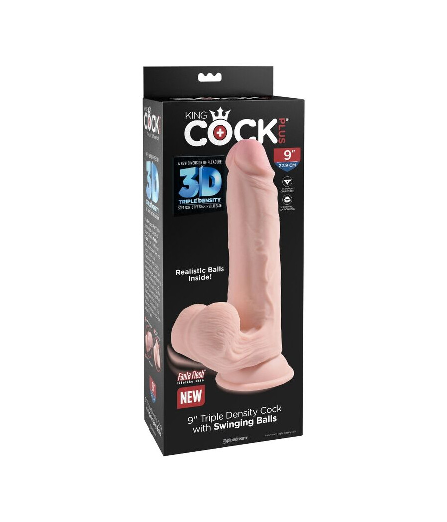 KING COCK - PLUS BOLAS DE BALANO DE DILDO 3D 20.3 CM