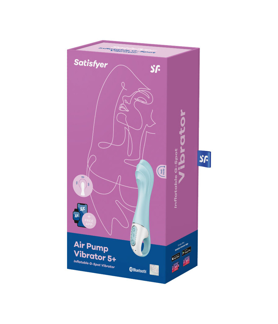 SATISFYER - AIR PUMP VIBRADOR 5+ APLICATIVO VIBRADOR INFLVEL G-SPOT AZUL
