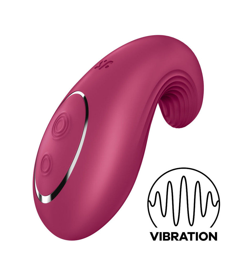 SATISFYER - DIPPING DELIGHT VIBRADOR LAY-ON ROJO