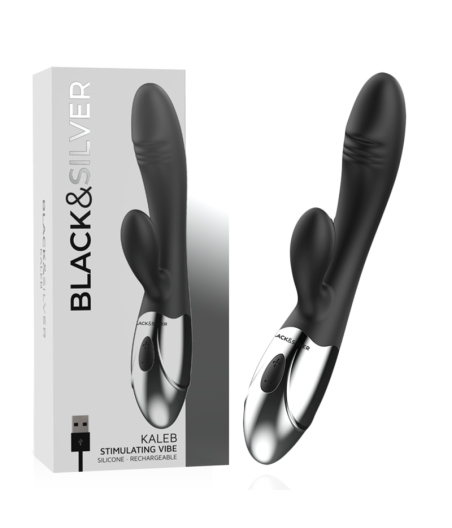 BLACK&SILVER - KALEB VIBRADOR RABBIT SILICON MILTI FUNCION