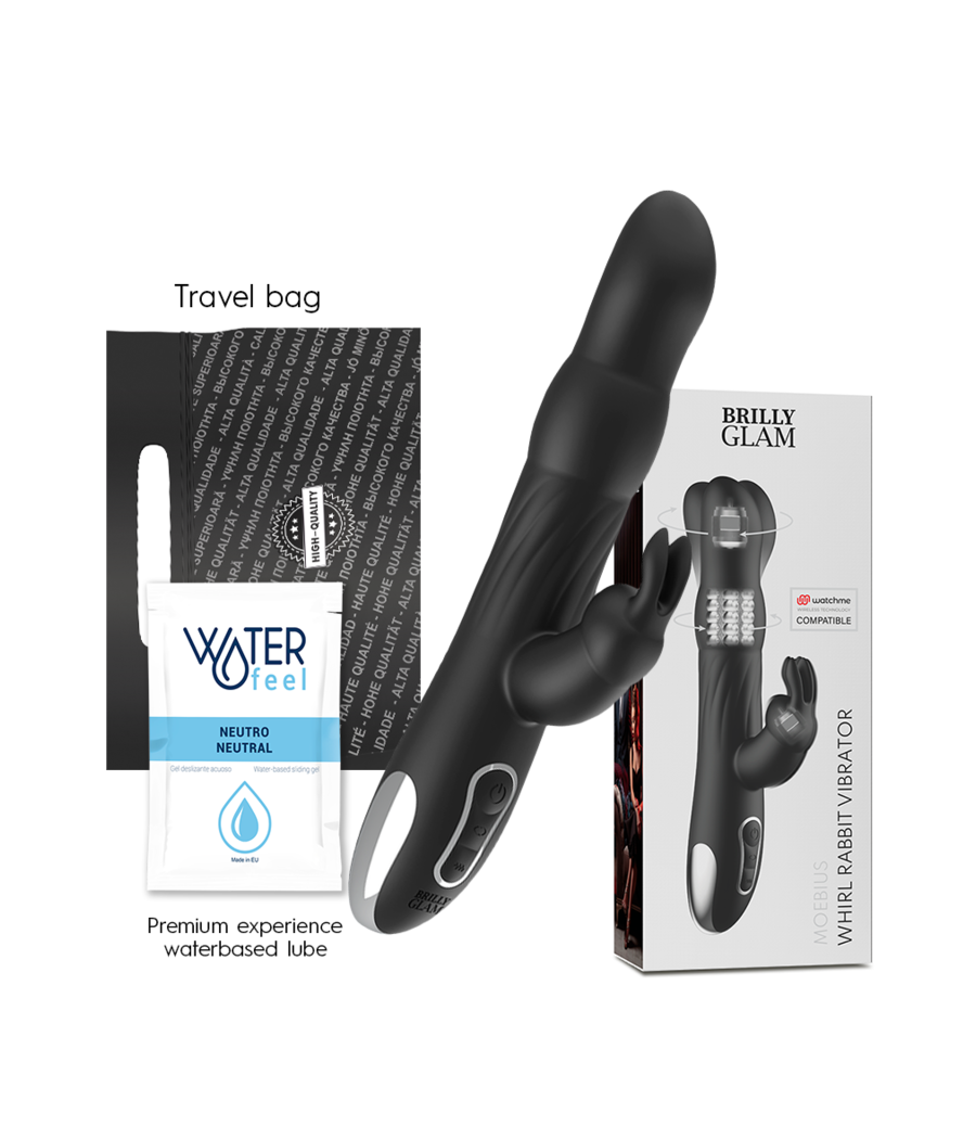 BRILLY GLAM - MOEBIUS VIBROMASSEUR RABBIT ET ROTATIF + TÉLÉCOMMANDE WATCHME