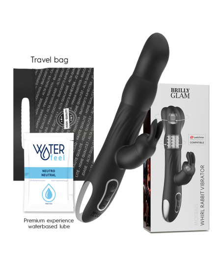 BRILLY GLAM - MOEBIUS VIBRATORE RABBIT E ROTATORE + TELECOMANDO WATCHME
