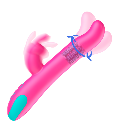HAPPY LOKY - PLUTO RABBIT VIBRATOR & ROTATOR + WATCHME REMOTE CONTROL
