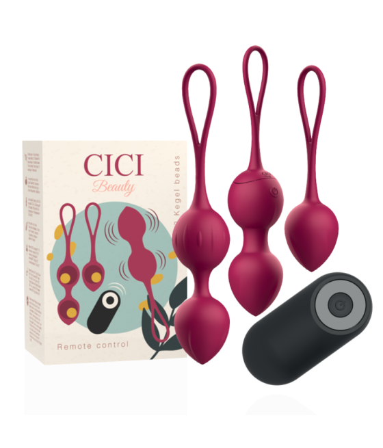 CICI BEAUTY - CONTROLE REMOTO PREMIUM SILICONE 3 VIBRANTES KEGEL BEADS