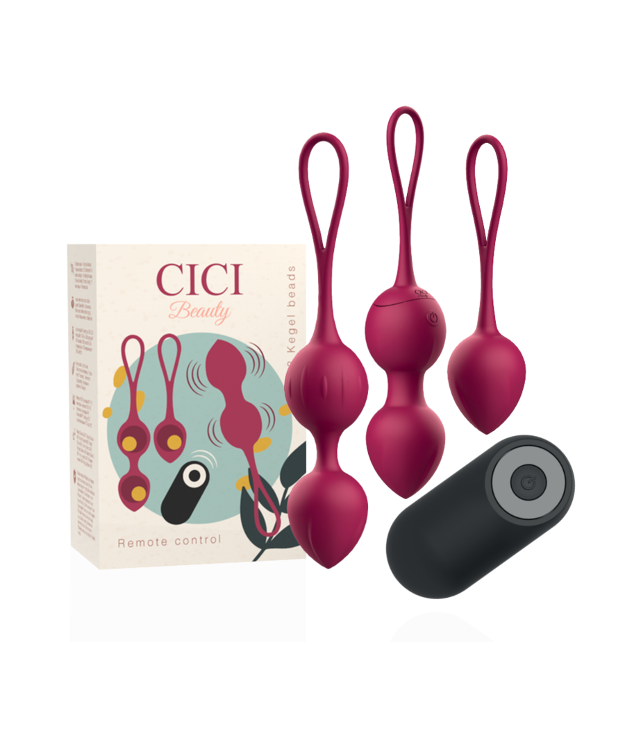 CICI BEAUTY - PREMIUM SILICONE 3 PERLES DE KEGEL VIBRANTES TÉLÉCOMMANDE