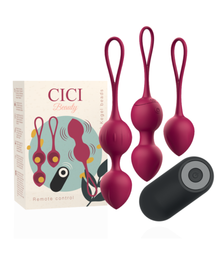 CICI BEAUTY - PREMIUM SILICONE 3 PERLES DE KEGEL VIBRANTES TÉLÉCOMMANDE